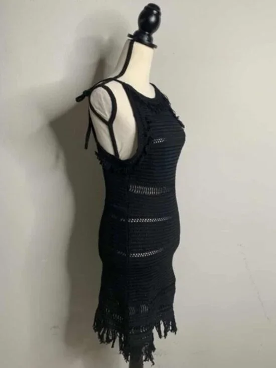NWT Isabel Marant Etoile Aralia Black Crochet Mini Dress